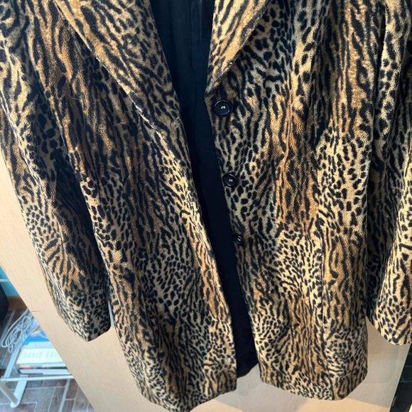 Vintage Leopard / Ocelot Faux Fur AWEAR Coat by Leone Sz. S - Picture 7 of 8